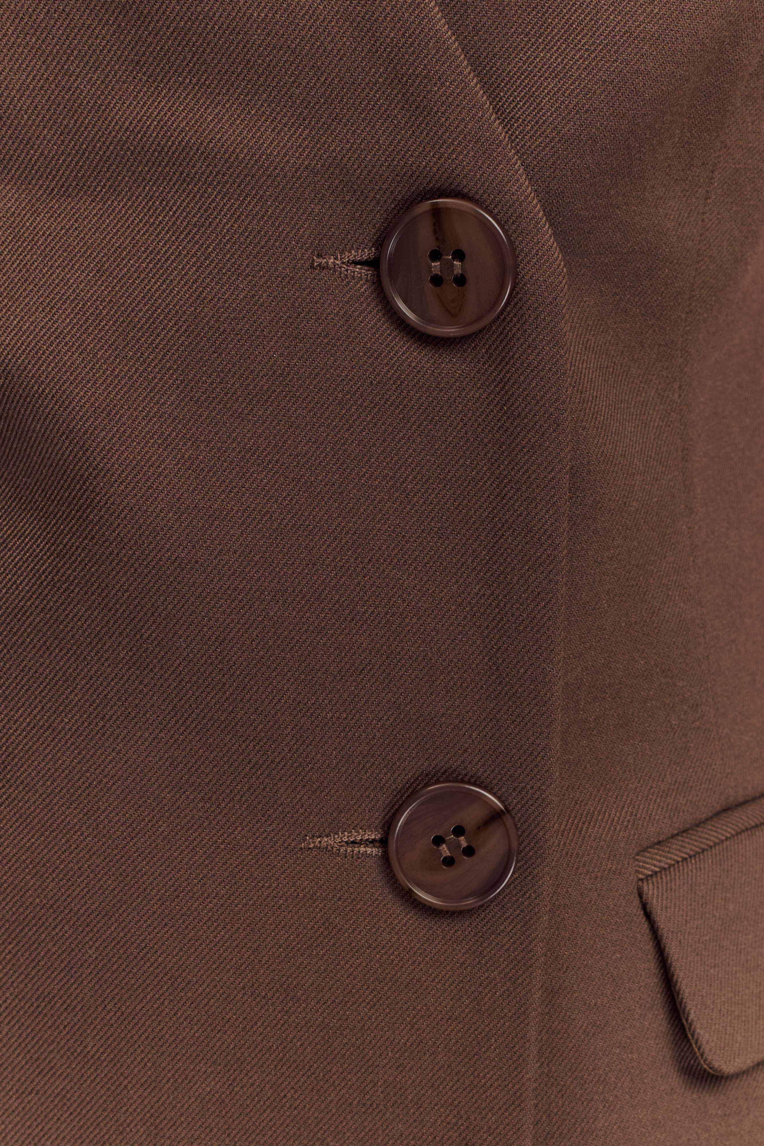 Penelope Suiting Sleeveless Blazer - Chocolate