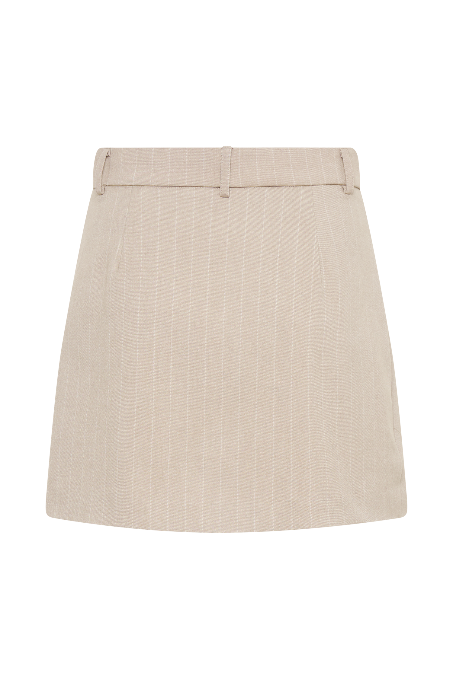 Tracey Suiting Mini Skirt - Taupe Pinstripe