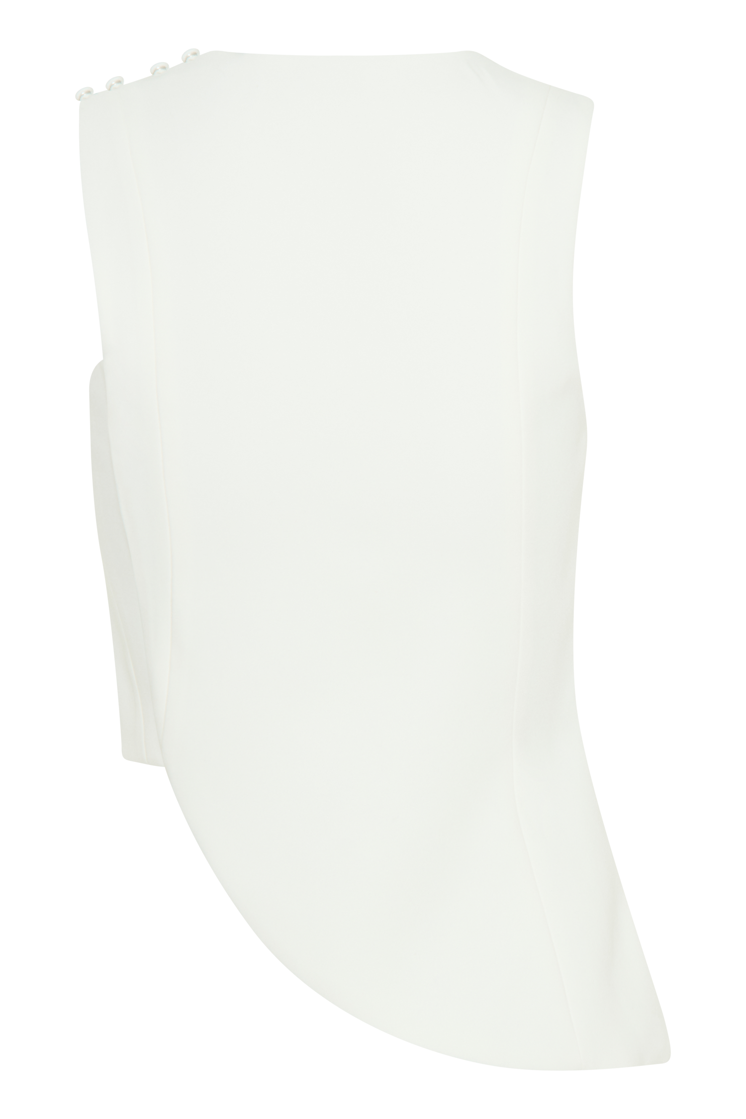 Astrid Asymmetric Sleeveless Suiting Top - White