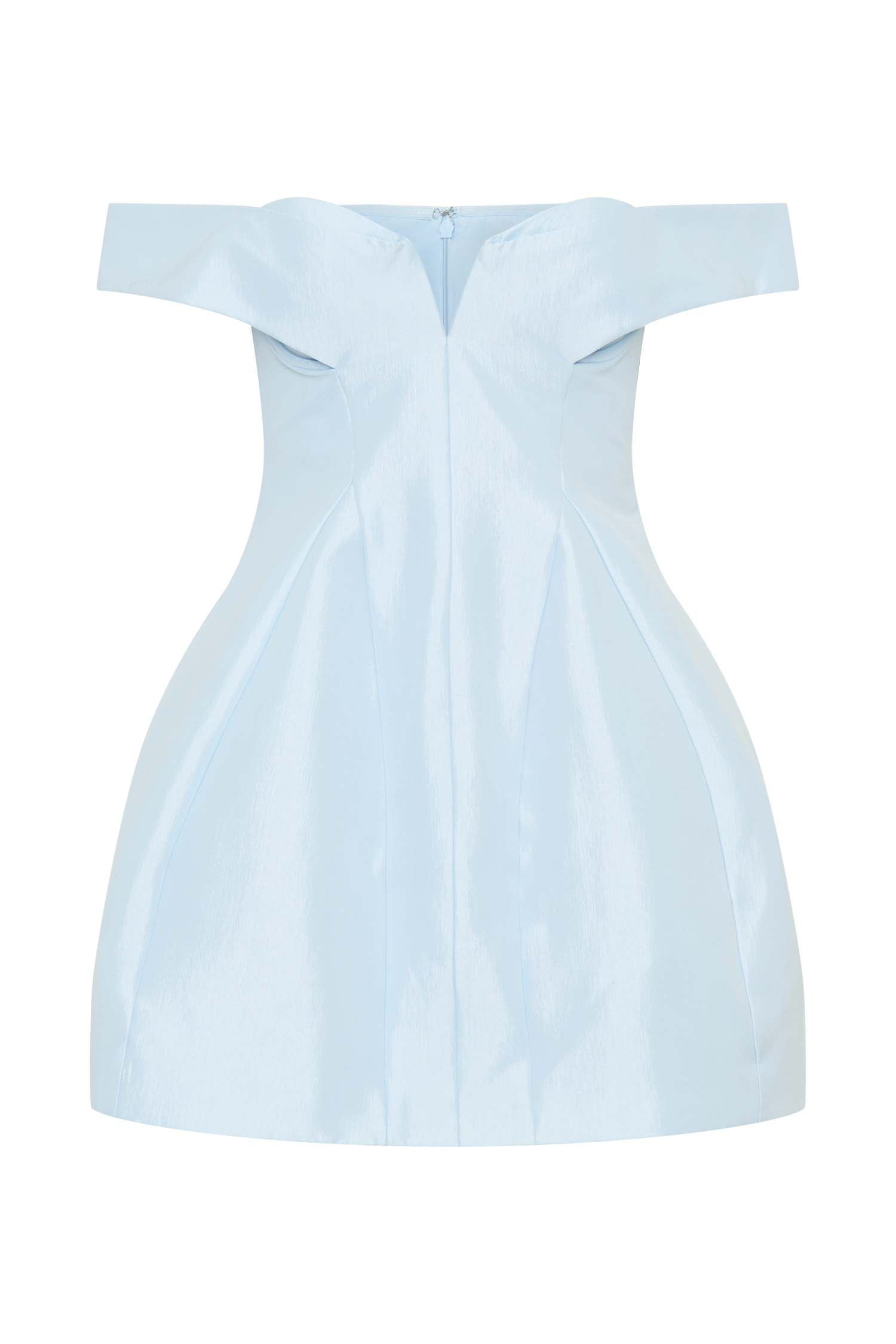 Diana Off Shoulders Mini Dress - Powder Baby Blue