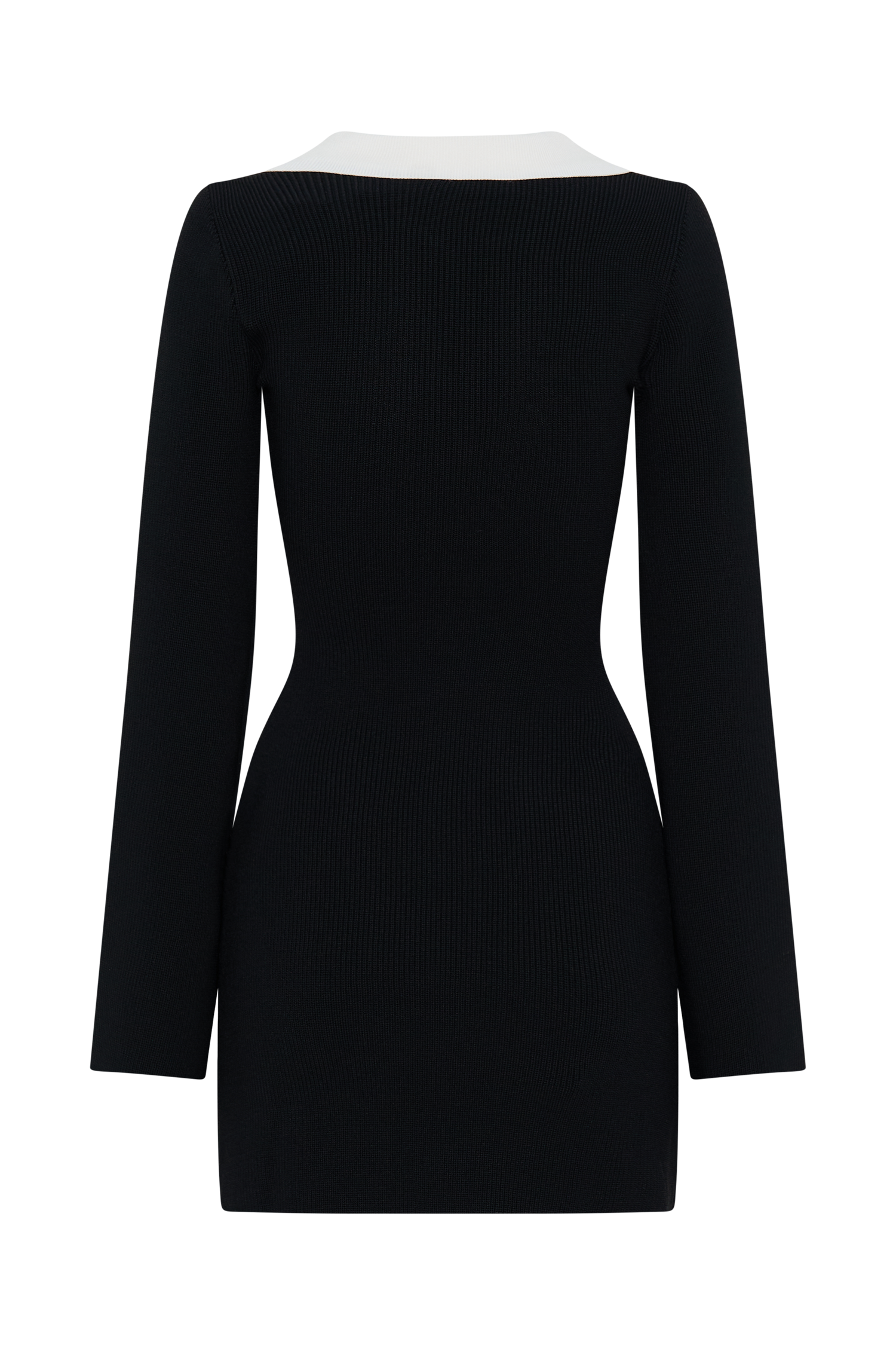 Wrenley Long Sleeve Knit Mini Dress - Black/White
