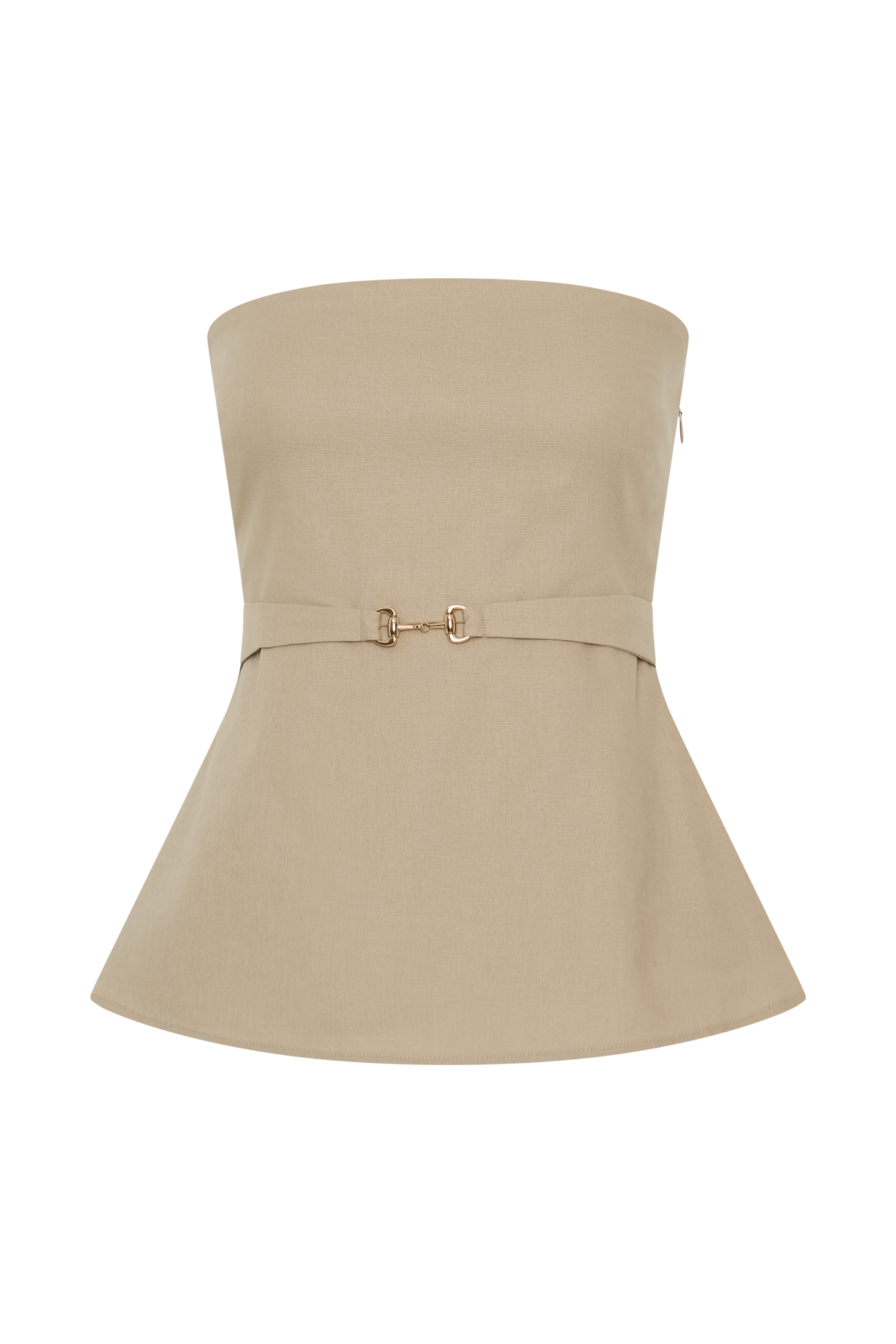 Dora Strapless Linen Top - Natural