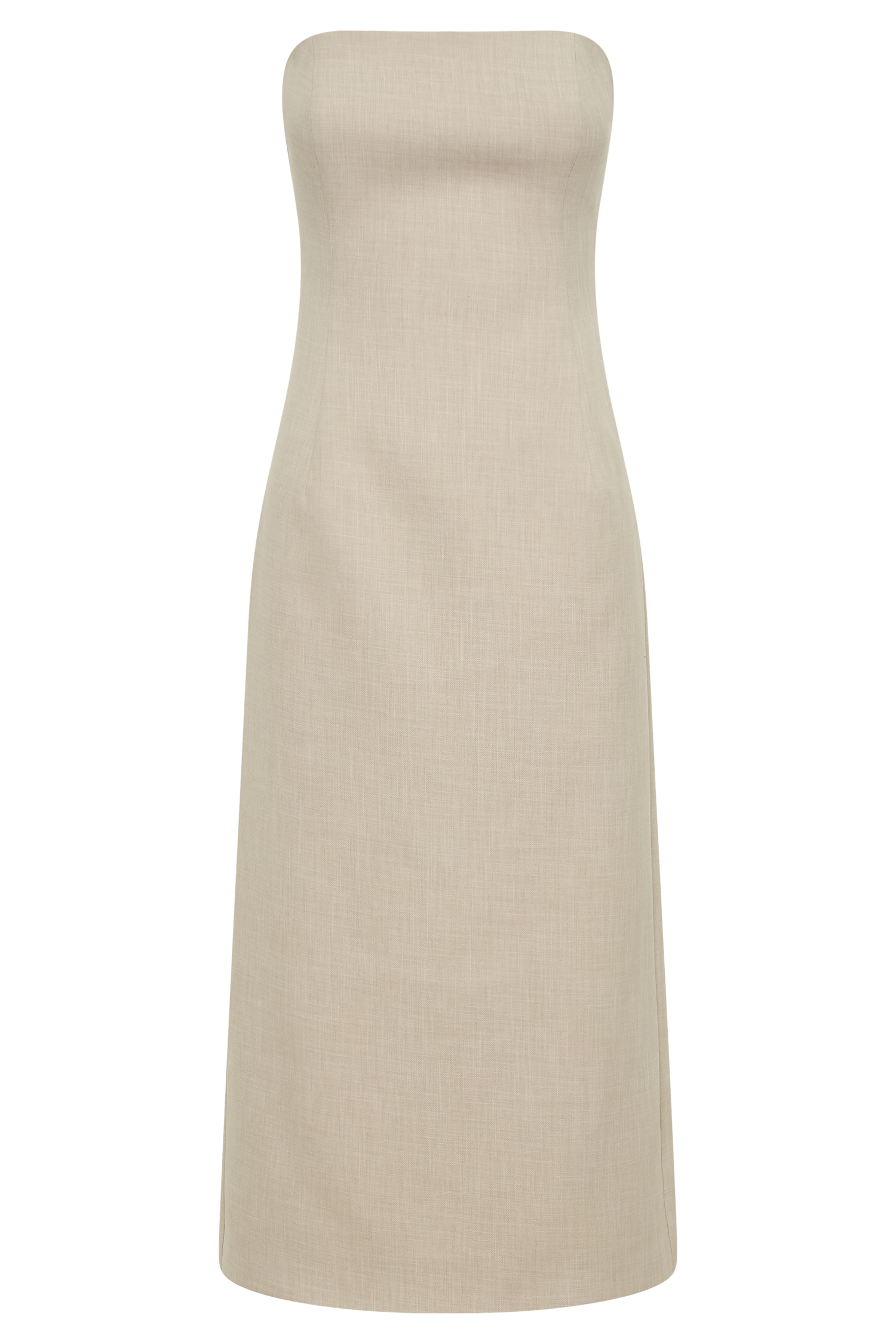 Sable Textured Midi Dress - Natural