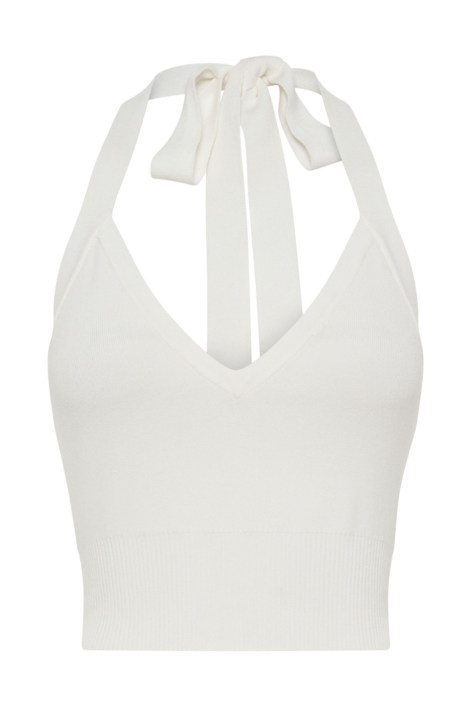Wendy Halter Knit Top - Ivory