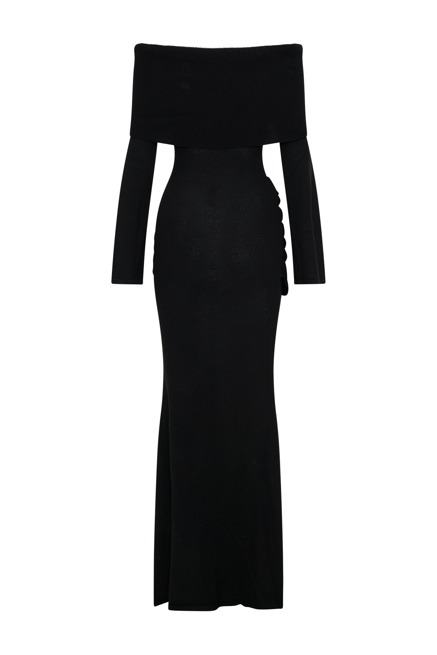 Cameron Off Shoulder Tie Maxi Dress - Black