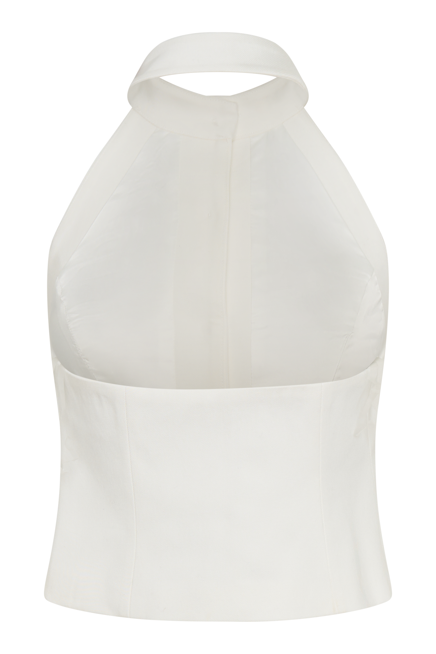 Tiara Halter Neck Suiting Top - White
