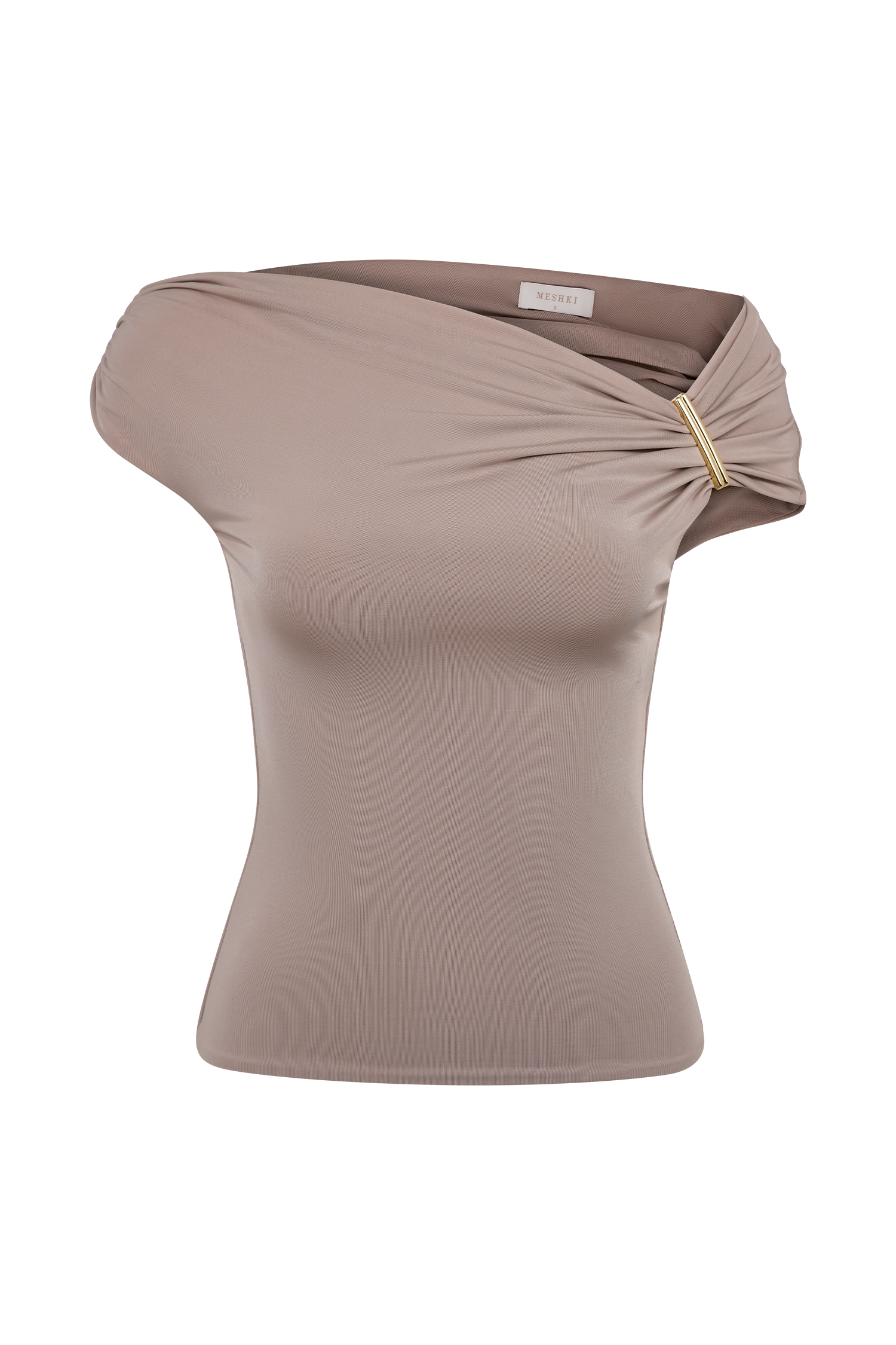 Kinsley Slinky Top With Hardware - Taupe